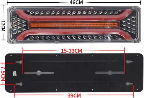 12 فولت مقطورة الفرامل بدوره أضواء الذيل مع لوحة ترخيص مصباح الضباب عكس وامض متسلسل بدوره مصباح إشارة الكل في واحد للشاحنات RV جرار UTV مركبات البناء قارب قافلة in Kuwait