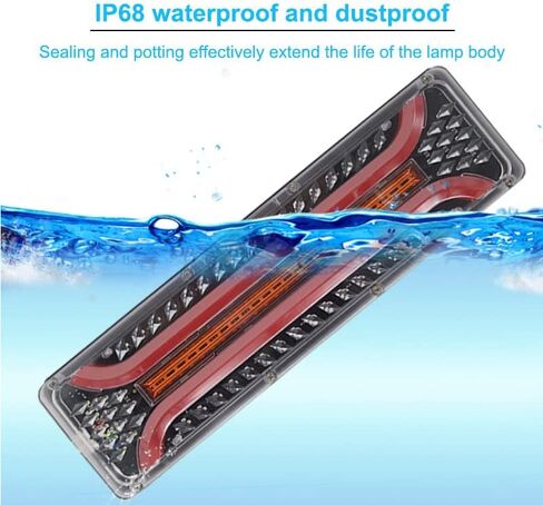12 فولت مقطورة الفرامل بدوره أضواء الذيل مع لوحة ترخيص مصباح الضباب عكس وامض متسلسل بدوره مصباح إشارة الكل في واحد للشاحنات RV جرار UTV مركبات البناء قارب قافلة in Kuwait