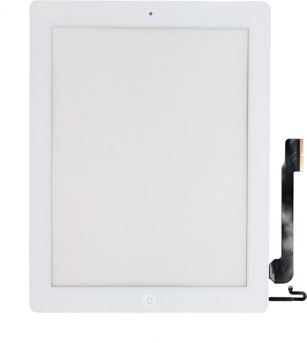 لقطع غيار شاشة اللمس، محول رقمي زجاجي لجهاز Ipad 4 + كابل هوائي WiFi ومجموعة أدوات احترافية (أبيض) in Kuwait