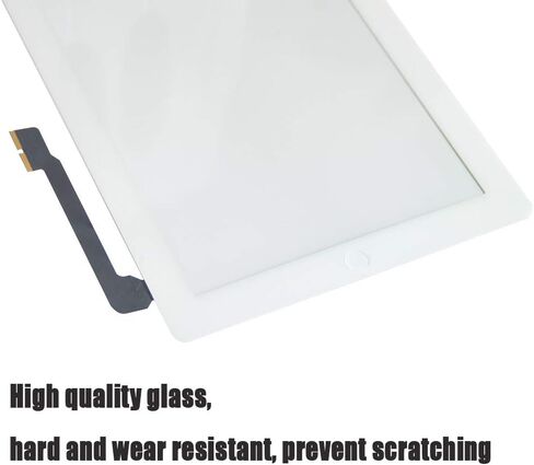 متوافق مع جهاز iPad الجيل الثالث من استبدال محول الأرقام الزجاجية لشاشة اللمس، وزر الصفحة الرئيسية المرن، والشريط اللاصق، ومجموعة أدوات الإصلاح (أسود) in Kuwait