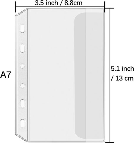 12PCS A7 Binder Pockets with No Zippers, Zipless Budget Envelopes with Lids, A7 Binder Pouch for 6 Ring Binder, Money Folder Organizer, Clear PVC Savings Challenges Envelopes, 12PCS. in Saudi Arabia