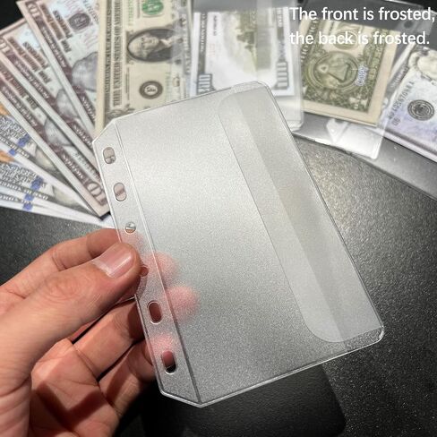12PCS A7 Binder Pockets with No Zippers, Zipless Budget Envelopes with Lids, A7 Binder Pouch for 6 Ring Binder, Money Folder Organizer, Clear PVC Savings Challenges Envelopes, 12PCS. in Saudi Arabia