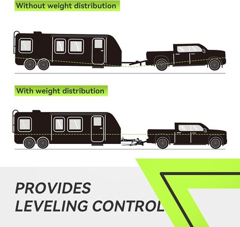 طقم وصلة توزيع الوزن من RVMATE بوزن 1000 رطل مع التحكم في التأرجح، ساق 2 بوصة، كرة 2-5/16 بوصة، أسود in Kuwait