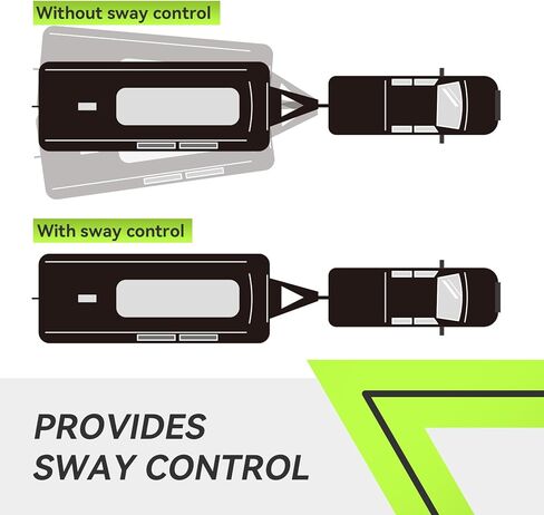 طقم وصلة توزيع الوزن من RVMATE بوزن 1000 رطل مع التحكم في التأرجح، ساق 2 بوصة، كرة 2-5/16 بوصة، أسود in Kuwait