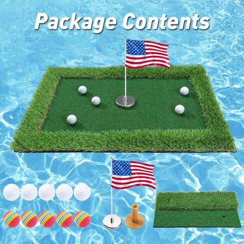 لعبة غولف عائمة باللون الأخضر 900 × 600 مم، حصيرة جولف عائمة باللون الأخضر، مجموعة سجادة العشب لحمام السباحة، لعبة جولف عائمة لحمام السباحة/المياه/في الهواء الطلق، ألعاب الجولف الممتعة مع العائلة والأصدقاء in Kuwait