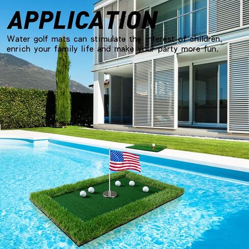 لعبة غولف عائمة باللون الأخضر 900 × 600 مم، حصيرة جولف عائمة باللون الأخضر، مجموعة سجادة العشب لحمام السباحة، لعبة جولف عائمة لحمام السباحة/المياه/في الهواء الطلق، ألعاب الجولف الممتعة مع العائلة والأصدقاء in Kuwait