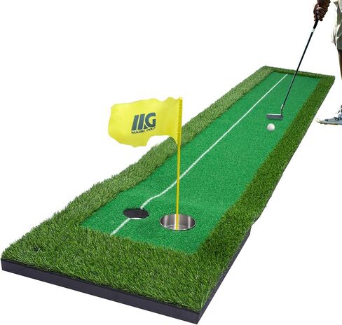 لعبة الجولف الخضراء، 10FT True Roll Golf Putting Mat ألعاب الجولف الخالية من التجاعيد باللون الأخضر مع العشب الواقعي للداخل/الخارج، مساعد التدريب على ممارسة الجولف، ملحقات الجولف هدية الجولف للرجال in Kuwait