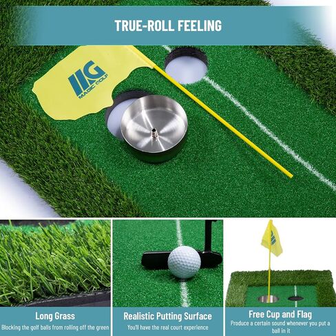 لعبة الجولف الخضراء، 10FT True Roll Golf Putting Mat ألعاب الجولف الخالية من التجاعيد باللون الأخضر مع العشب الواقعي للداخل/الخارج، مساعد التدريب على ممارسة الجولف، ملحقات الجولف هدية الجولف للرجال in Kuwait