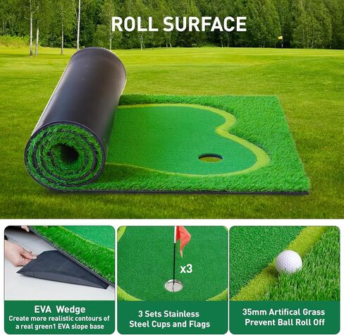 حصيرة ممارسة الجولف الاحترافية باللون الأخضر/حصيرة ممارسة الجولف في الهواء الطلق باللون الأخضر الكبير للتحدي في الأماكن المغلقة/الخارجية 5 × 12 قدمًا/5 × 10 أقدام/4 × 10 أقدام in Kuwait