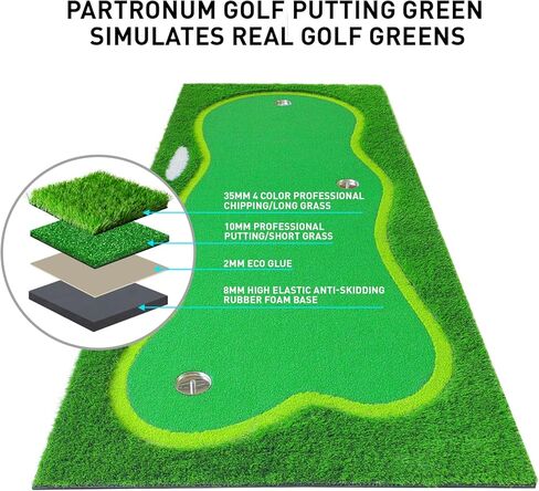 حصيرة ممارسة الجولف الاحترافية باللون الأخضر/حصيرة ممارسة الجولف في الهواء الطلق باللون الأخضر الكبير للتحدي في الأماكن المغلقة/الخارجية 5 × 12 قدمًا/5 × 10 أقدام/4 × 10 أقدام in Kuwait