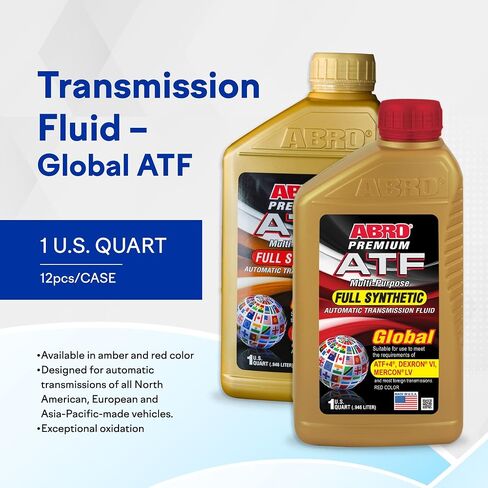 ABRO Automatic Transmission Fluid Type A, 1 Quart, Quality Economical ATF Fluid, Formulated from Select Base Oils with Anti-Foam Additive, Red Dye Leak Detector, Straight Mineral Oil Lubrication in Saudi Arabia