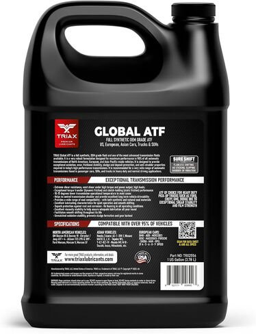 TRIAX Global ATF، اصطناعي بالكامل، درجة OEM، نطاق مواصفات واسع للمركبات الأمريكية والأوروبية والآسيوية، متوافق مع TES 295، DEX VI، Mercon V، والعديد من المركبات الأخرى (1 جالون) in Saudi Arabia