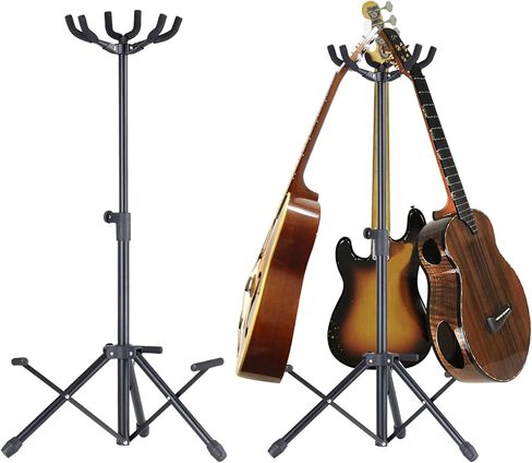 3 Multi-Stand for Guitar, Ukulele, Bass, Standing Rack Holder Display, Hight Adjustable - Vertical Style in Kuwait