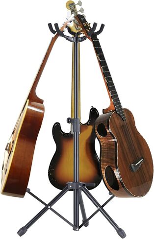 3 Multi-Stand for Guitar, Ukulele, Bass, Standing Rack Holder Display, Hight Adjustable - Vertical Style in Kuwait