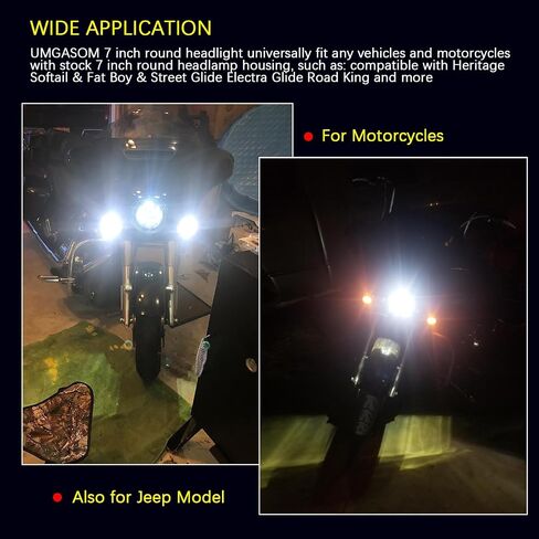 مصباح أمامي LED للدراجة النارية مقاس 7 بوصات مع قابس H4 شعاع عالٍ/منخفض وDRL للتجول في Dyna Electra Glide Road King Softail Fatboy Road Glide in Saudi Arabia