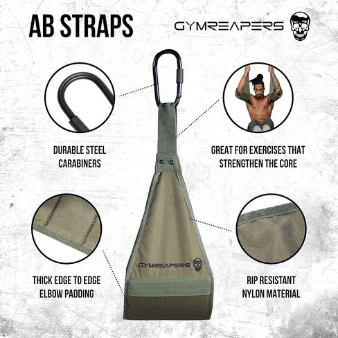 أشرطة رياضية معلقة من Gymreapers من أجل القوة الأساسية وتدريب البطن - ذراع مبطن قابل للتعديل يدعم تمارين وزن الجسم in Saudi Arabia