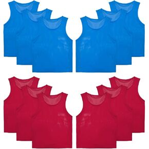 Soccer Pennies Youth,Team Practice Vests for Sports,Football Practice Jersey for Child, Teen & Adult,Set of 12