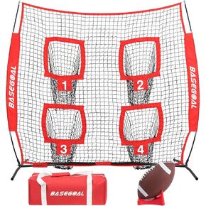 6x6 Ft Football Nets for Throwing,Football Target,Quarterback Training Equipment with 4 Target Pockets for Improving Football Accuracy Throwing