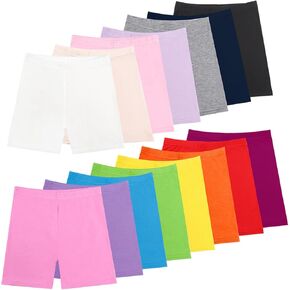 15 Pack Girls Dance Shorts, 15 Color Bike Short Breathable and Safety for Playgrounds and Gymnastics