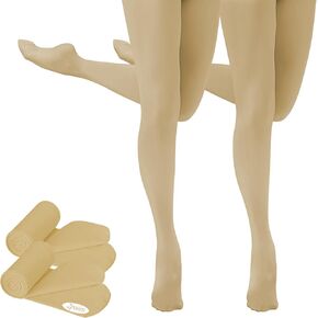 Buauty 2Pcs Girls' Ballet Tights, Dance Tights, Toddler Ultra Soft Footed Tights, Ballet Leotards Dance Outfit for Kids