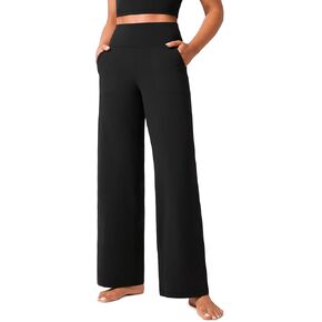 CRZ YOGA Womens Butterlift High Waisted Wide Leg Pants with Pockets 29"/31"/33" - Yoga Lounge Buttery Soft Comfy Casual