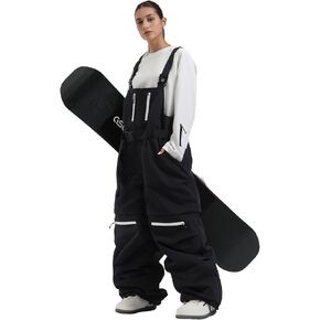 Womens Mens Snowboard Bibs Snow Super Baggy Waterproof Windproof Insulated Loose Ski Pants Overalls Winter Sport