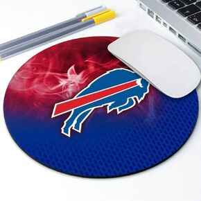 Sports Round Mouse Pad,Red Blue Design Non-Slip Rubber Base Mousepad for Computers Laptop Desk,Gaming Mouse Mat for Football Fans