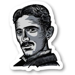 Nikola Tesla Sticker Historical Figures Stickers - 3 Pack - Set of 2.5, 3 and 4 Inch Laptop Stickers - for Laptop, Phone, Water Bottle (3 Pack) S214521