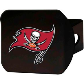 FANMATS 22616 Tampa Bay Buccaneers Black Metal Hitch Cover - 3D Color Emblem 3.4"x4"