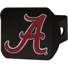 University of Alabama NCAA Black Metal Hitch Cover by FANMATS - Unique 3D Color Team Logo Molded Design – Easy Installation on Truck, SUV, Car or ATV - Ideal Crimson Tide Gift for Student/Alumni/Fan