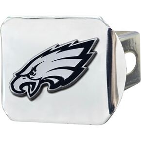 FANMATS 21595 Philadelphia Eagles Chrome Metal Hitch Cover with Chrome Metal 3D Emblem