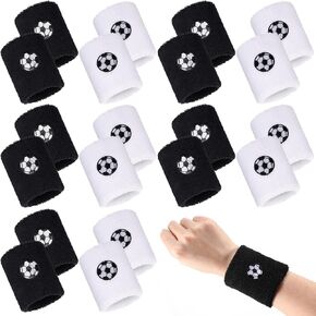 20 Pieces Sports Wristbands for Kids Wrist Sweatbands with Basketball Football Soccer Design for School Students Teacher Sports Party Birthday Party Favors