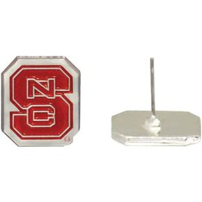 Dangle Earrings by Fan Frenzy Gifts | University Logo Earrings for Women & Men with Stainless Steel Shepherd Hooks | Officially Licensed Sports Fan Merchandise, (North Carolina State University)