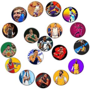 Basketball Sport Button Pin（18 Pack,1.5 Inch） Basketball Sports Decoration Gifts Merch Party Supplies Button for Accessories Art DIY Crafts Decor