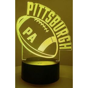 CLORURBANLIVE 3D Football Dallas Night Light 3D Illusion Lamp for Boys Gift 16 Changing Color Remote Control Kids Room Ball Decor Lighting (Dallas Multicoloured)