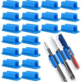 20 Pcs Silicone Pencil Holders, Adhesive Pen Holder for Classroom, Silicone Pen Holder & Marker Holder for School Office Desk Accessories, Pencil Holder for Desk