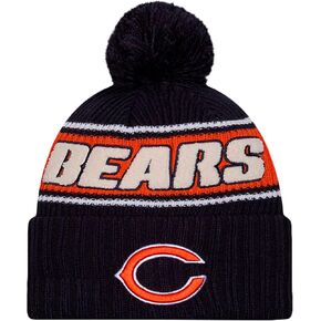 New Era Kids Youth NFL Official Sideline Team Logo Sherpa Striped Pom Beanie Cold Weather Knit Hat