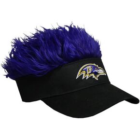 Baltimore Ravens Fan Hair Black Visor Cap - NFL Velcro Golf Hat, One Size, Fandom Gear
