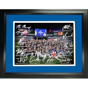 HOFSM.COM Hall of Fame Sports Memorabilia Framed Los Angeles Dodgers 2024 World Series Champions Field Celebration Facsimile Signature Team Auto 11''x14'' Baseball Photo
