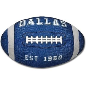 Football Cute Pillow Embroidery 12 inch Soft Fit at Home Party School (Blue)