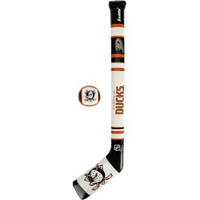Franklin Sport Anaheim Ducks NHL Mini Soft Hockey Stick Set - Great Toy for Kids- NHL Team Soft Foam Mini Knee Hockey Stick and Ball Set