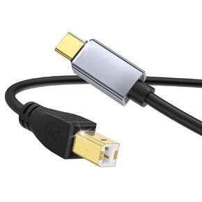 MeloAudio USB C MIDI Cable, Type C to USB 2.0 MIDI Interface Cable for Midi Controller, Midi Keyboard, Audio Interface for ipad, Samsung, Laptop, MacBook, 5FT USB B to USB C Printer Cable Black