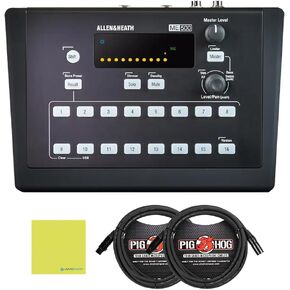 Allen & Heath ME-500 16-Channel Personal Mixer Bundle w/ 2-Pack Pig Hog PHM10 8mm Mic Cable and Liquid Audio Polishing Cloth