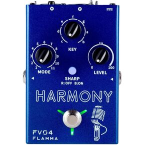 FLAMMA FV04 معالج المؤثرات الصوتية دواسة التناغم الصوتي Stompbox Voice Mic Harmonizer مع Reverb 12 درجة مع 11 وضع تناغم مختلف الكل في واحد لتسجيل الغناء للمغني والقائد
