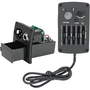 Acoustic Guitar 5-Band EQ Equalizer with Pickup Tuner, for Acoustic Guitar, Ukulele, Bass and Other Musical Instruments