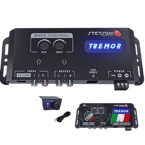Stetsom Tremor STT42 - Digital Bass Restoration Processor, 16ft Wired Remote Bass Knob, Bass Booster Enahncer, Bass Maximizer, (Free Mexico Edition Sticker), High & Low + Remote Input & 2 RCA outputs
