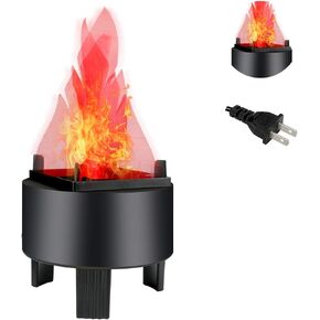 Globalstore 3D LED Fake Fire Flames Effect Light, 110V Electric Fake Campfire Lamp, Artificial Flickering Flame Table Lamp Halloween Christmas Party Decorations Holiday Supplies for Bar, Stage, Home