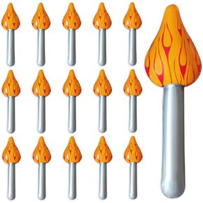 15-Pack Inflatable Torch Fun Torch Inflates - Perfect Olympic Decorations for Parties Olympic-Themed Olympic Torch Prop, Ideal for Sports Events, Stage Performances, and More - 16 Inches Fake Torch