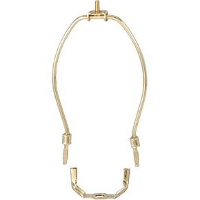 B&P Lamp® 9 Inch Regular Weight Lamp Harp, Brass Plated Steel Finish