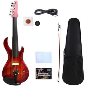 16 inch Electric Viola Full Size Solid Wood Ebony Accessories with Viola Case & Bow & AUX cable & Headphone (5 String 16 inch Viola)